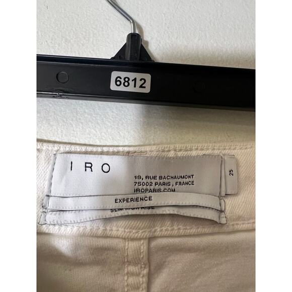 IRO Paris White Button Fly Slim High Rise Jeans Sz 25 - Picture 4 of 4